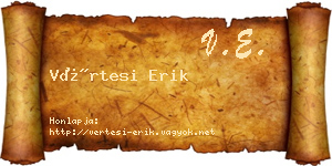 Vértesi Erik névjegykártya