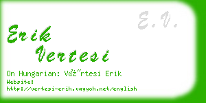 erik vertesi business card